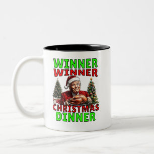 Funny Trump Gewinner Weihnachtsessen Zweifarbige Tasse
