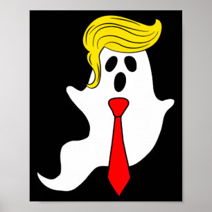 Funny Trump Ghost Trump Haair Halloween Donald Tru Poster