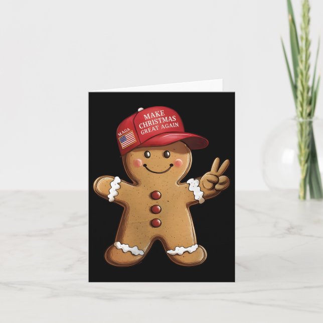 Funny Trump Gingerbrot Man Make Christmas Great A Karte (Vorderseite)