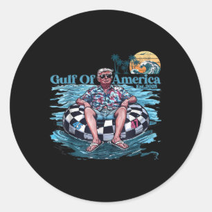 Funny Trump Golf of US America Est 2025 Retro Runder Aufkleber