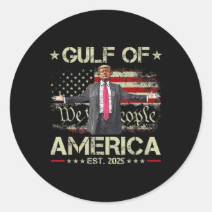 Funny Trump Golf of US America Est 2025 USA Runder Aufkleber