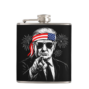 Funny Trump Golf of USA Amerika 2025 4. Juli Flachmann