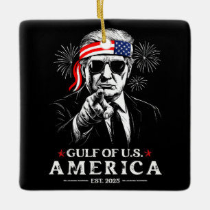 Funny Trump Golf of USA Amerika 2025 4. Juli Keramikornament