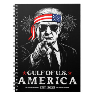 Funny Trump Golf of USA Amerika 2025 4. Juli Notizblock
