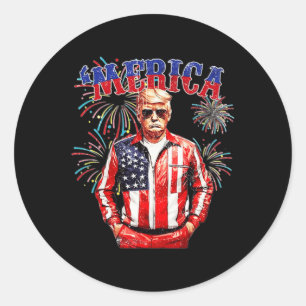 Funny Trump Golf von uns Amerika Trump 4. Juli Ges Runder Aufkleber
