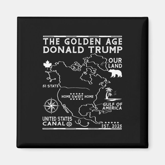 Funny Trump Grönland Panama Canal Canada Mexico G Magnet (Vorne)