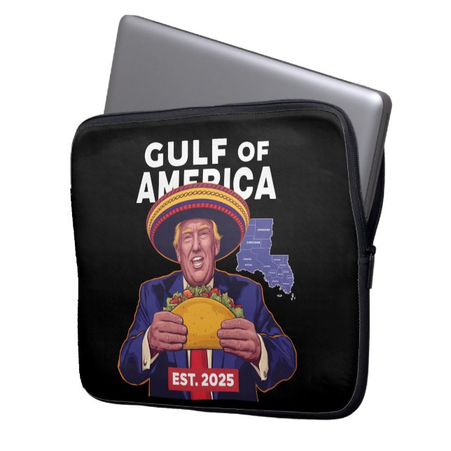Funny Trump Gulf of US America 2025 Trump Laptopschutzhülle (Vorderseite Links)