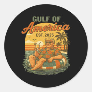 Funny Trump Gulf of US America 2025 Trump Merchand Runder Aufkleber