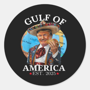 Funny Trump Gulf of US America 2025 Trump Runder Aufkleber