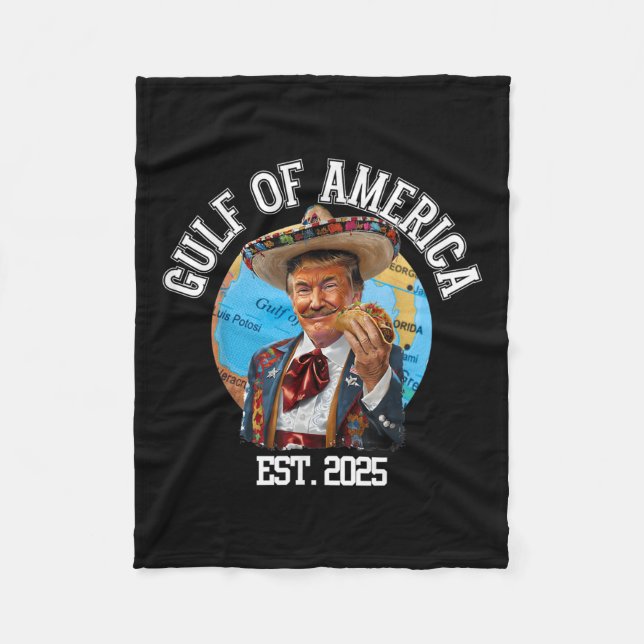 Funny Trump Gulf of US America Est 2025 Fleecedecke (Vorderseite)
