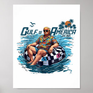 Funny Trump Gulf of US America Est 2025 Poster