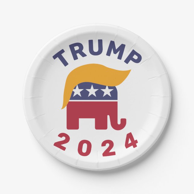 Funny trump haar Papier Plättchen Pappteller (Vorderseite)