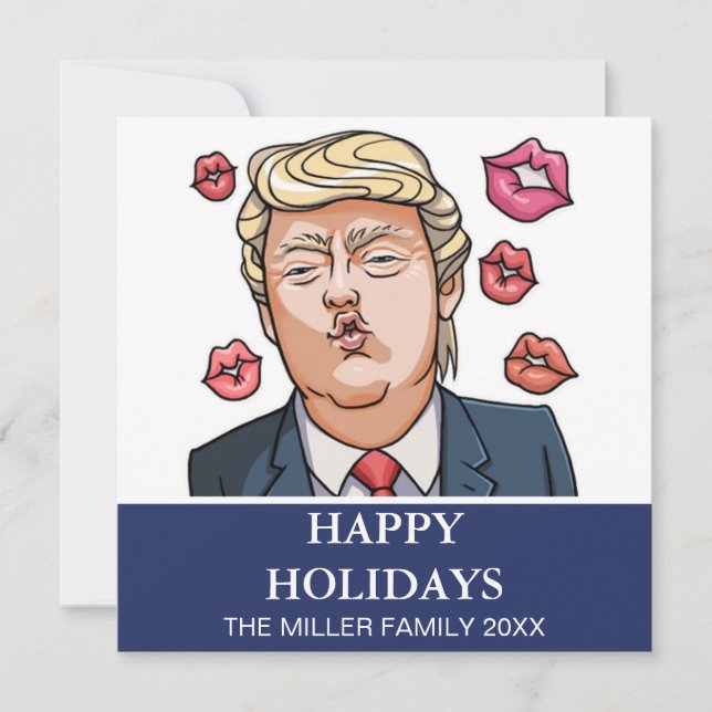 Funny Trump Happy Holidays Holiday Card Karte (Vorderseite)