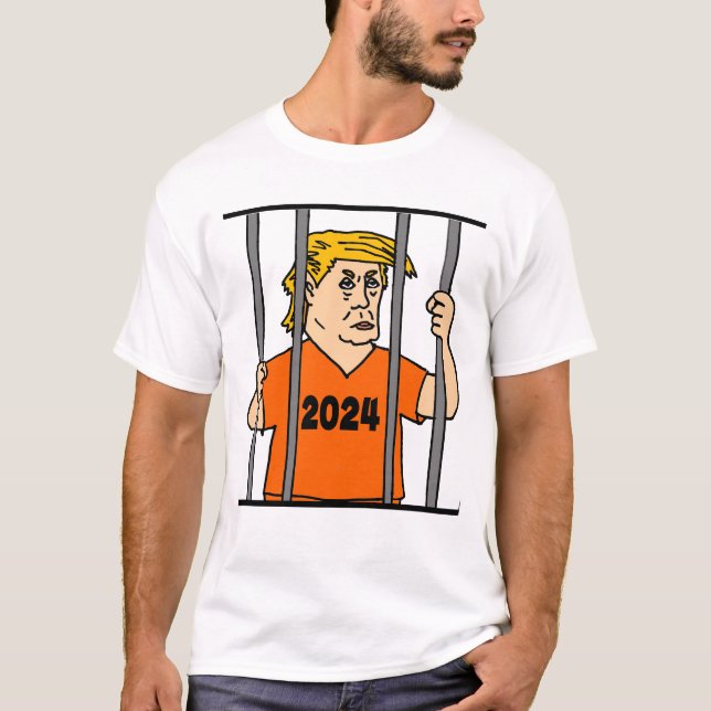 Funny Trump im Gefängnis Anti Trump-Politik T-Shirt (Vorderseite)