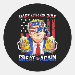 Funny Trump Independence Day macht 4. Juli Grea Runder Aufkleber