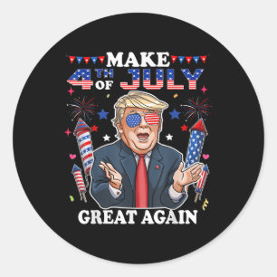 Funny Trump Independence Day macht 4. Juli Grea Runder Aufkleber