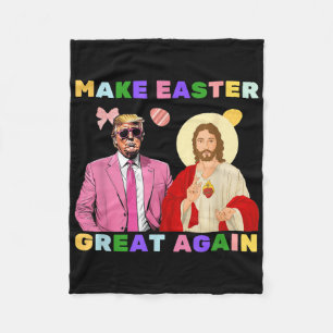 Funny Trump Jesus Christus macht Ostern wieder gro Fleecedecke