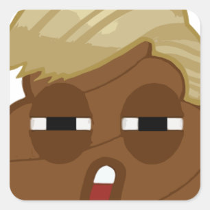 Funny trump kackte Emoji Quadratischer Aufkleber