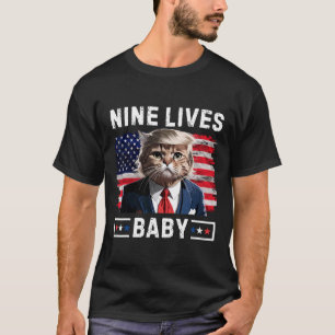 Funny Trump Katze 9 Lebt Baby Funny Vote für Trump T-Shirt
