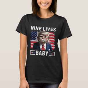 Funny Trump Katze 9 Lebt Baby Funny Vote für Trump T-Shirt