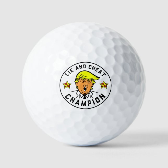 Funny Trump Lie und Cheat Champion Golfball (Vorderseite)