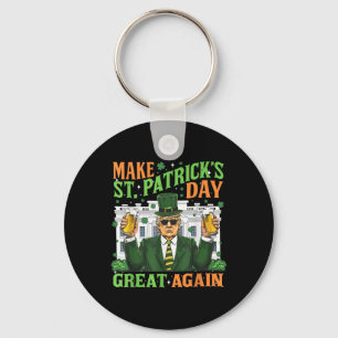 Funny Trump macht St Patricks Day wieder groß 2025 Schlüsselanhänger