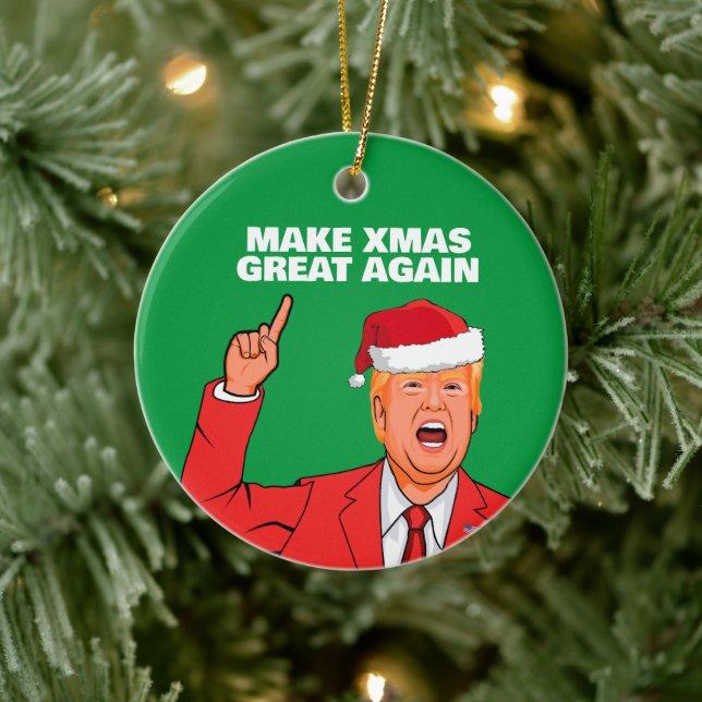 Funny Trump macht Weihnachten wieder großartig Keramik Ornament (Baum)