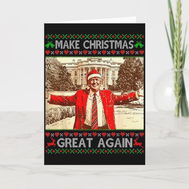 Funny Trump Make Christmas Great Again Xmas Family Karte (Vorderseite)
