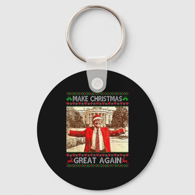 Funny Trump Make Christmas Great Again Xmas Family Schlüsselanhänger (Vorderseite)