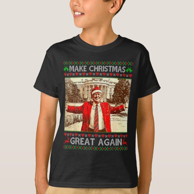 Funny Trump Make Christmas Great Again Xmas Family T-Shirt (Vorderseite)