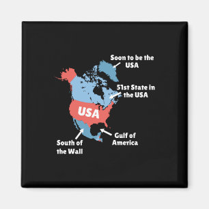 Funny Trump Map USA - Kanada, Grönland, Golf O Magnet