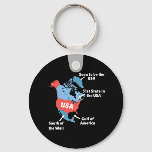 Funny Trump Map USA - Kanada Schlüsselanhänger