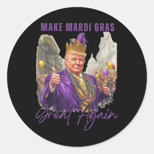 Funny Trump Mardi Gras macht Mardi Gras wieder gro Runder Aufkleber