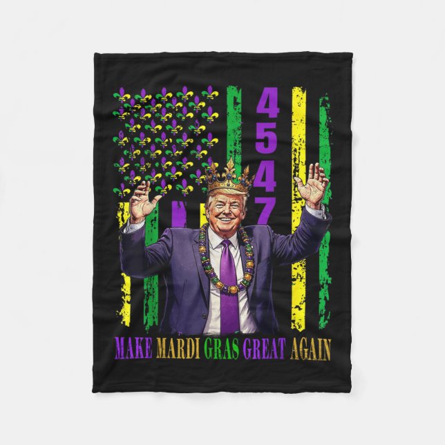 Funny Trump Mardi Gras Make Mardi Gras Great Fleecedecke (Vorderseite)