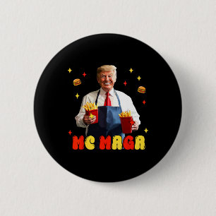 Funny Trump Mc Mega Fries Fast Food Button