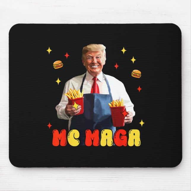 Funny Trump Mc Mega Fries Fast Food Mousepad (Vorne)