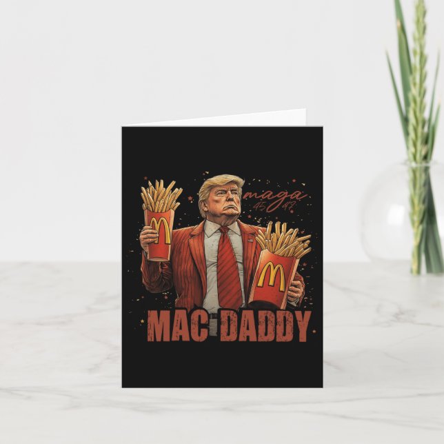 Funny Trump Mcdon 2024 Fast Food Mac Daddy Hamburg Karte (Vorderseite)