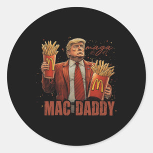 Funny Trump Mcdon 2024 Fast Food Mac Daddy Hamburg Runder Aufkleber