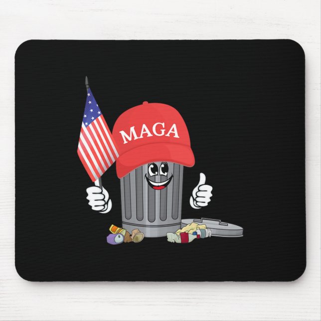 Funny Trump Mega Garbage Can Cartoon Charakter Ame Mousepad (Vorne)