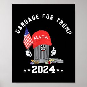 Funny Trump Mega Garbage Can Cartoon Charakter Ame Poster