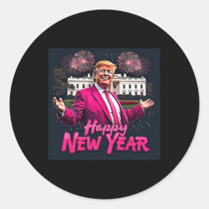 Funny Trump Neues Jahr Party 2025 Trump Neues Jahr Runder Aufkleber