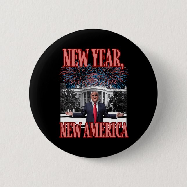 Funny Trump Neujahr Button (Vorderseite)