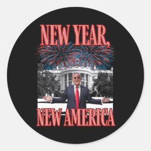 Funny Trump Neujahr Runder Aufkleber