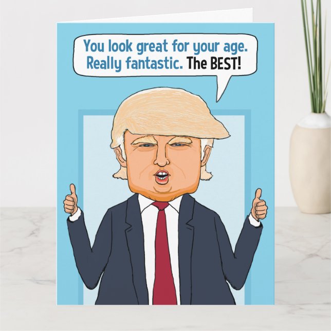 Funny Trump Not Fake Birthday News Karte (Vorderseite)