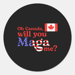 Funny Trump oh Kanada Flag USA und Kanada Flag für Runder Aufkleber
