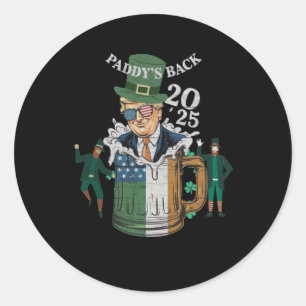 Funny Trump Paddy's Back St Patrick Day Funny Gif Runder Aufkleber