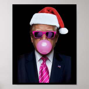 Funny Trump Pink Blase Gum Weihnachten Weihnachten Poster