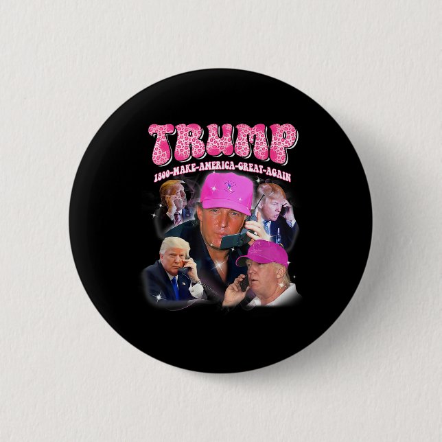 Funny Trump Pink Miss Me Und Trump 2024 nimmt Amer Button (Vorderseite)
