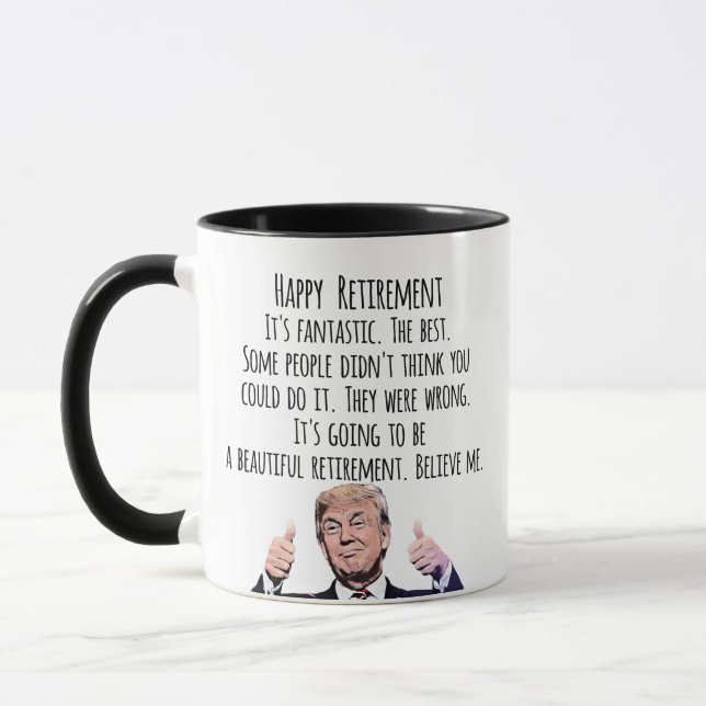 Funny Trump Retirement, MAGA Political Humor Tasse (Links)