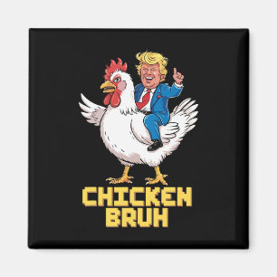 Funny Trump Riding Chicken Game Meme für Männer Fr Magnet